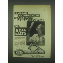 1931 Nyal Salts Ad - A Clear Complexion Calls For