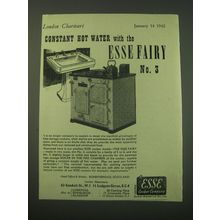 1942 Esse Fairy No. 3 Cooker Ad - Constant hot water with the Esse Fairy No. 3