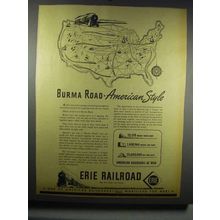 1942 Erie Railroad Ad - Burma Road - American Style