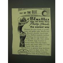 1949 Pioneer Rubber Company Bluettes Gloves Ad