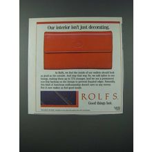 1986 Rolfs Wallets Ad - Our Interior Isn't Just Decorating