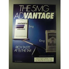 1989 Vantage Cigarettes Ad - The 5MG Advantage