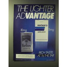 1989 Vantage Cigarettes Ad - Lighter Advantage
