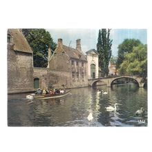 BEGUINAGE, BRUGES, BELGIUM used vintage postcard 1972 postmark =