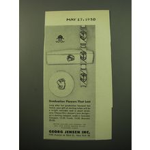 1950 Georg Jensen Ad - Compact, Comb and Bracelet - Graduation flowers that last