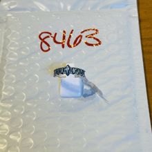 NWT Ring Bomb Party Sz7 RBP Blue Clusters Rhodium P Band Costume Jewelry