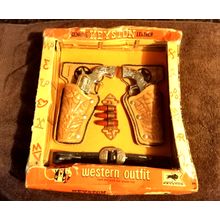 Old Vintage Keystone Western Outfit And Toy Cap In Original Box 1950's