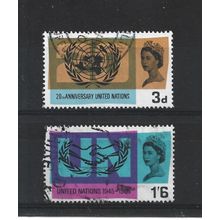 GB.20th Anniv UNO and International Co-operation Year set of 2.Fine Used.Jul25