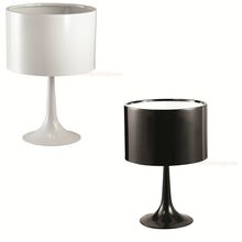 Saarinen Table Lamp Tulip Mid-Century Modern Black Or White Aluminum 22" H