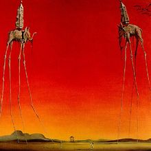 Salvador Dali - The Elephants Poster Canvas Movie Film Print A0 A1 A2 A3 A4 A5 A