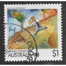 AUS 1988 $1.00 'LIVING TOGETHER - RESCUE AND EMERGENCY' FINE USED (EBID68-056)