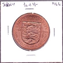 1966 Jersey 1 Twelfth Shilling (1 Penny) Coin