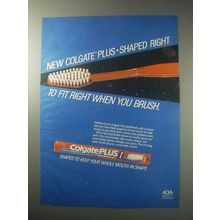 1985 Colgate Plus Toothbrush Ad - Shaped Right