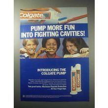 1985 Colgate Pump Toothpaste Ad - Fighting Cavities