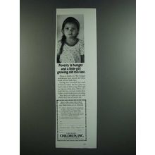 1986 Children, Inc. Ad - Poverty is Hunger