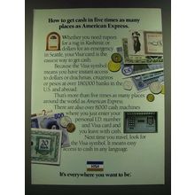 1986 VISA Credit Card Ad - Get Cash in Five Times As Many Places