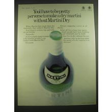 1968 Martini & Rossi Dry Vermouth Ad - You'll have to be pretty perverse