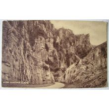 pre 1918 sepia postcard Cheddar Cliffs