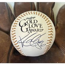 Kole Calhoun Signed Autographed Official OML Gold Glove Baseball