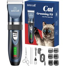 Oneisall Quiet Cat Clippers for Matted & Long Hair, 2-Speed Cordless Pet Shaver