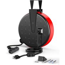 DEWENWILS 30 Ft Retractable Extension Cord Reel, Ceiling or Wall Mount 16/3 Gaug
