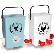 Chicken Feeder and Chicken Waterer Set (3 Gallon/26 Pounds) - Hanging Automatic