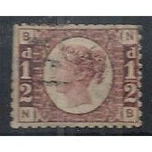 1870 SG48/9 1/2d Rose Plate 5 Good Used (Some Poor Perfs) Check Letters "NB".