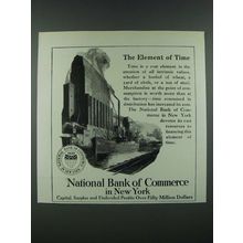 1919 National Bank of Commerce in New York Ad - Element of Time