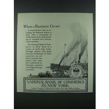 1919 National Bank of Commerce in New York Ad - When a Business Grows