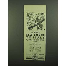 1939 Nord Lloyd Cruise Ad - Sea Tours to Italy