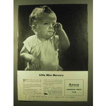 1945 Ansco Superpan Press Film Ad - Little Miss Mercury
