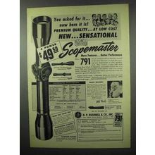 1953 Bushnell Scopemaster Scope Ad - Sensational