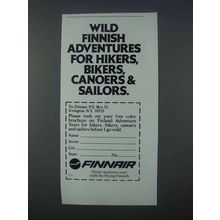 1981 Finnair Airlines Ad - Wild Adventures