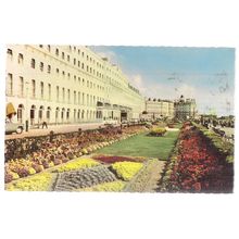 THE CARPET GARDENS AND PIER, EASTBOURNE, SUSSEX used postcard 1961 postmark =