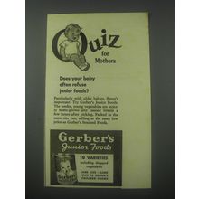 1941 Gerber's Junior Foods Ad - does your baby often refuse junior foods?