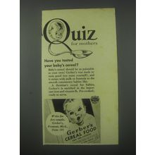 1941 Gerber's Cereal Food Ad - Have you tasted your baby's cereal?