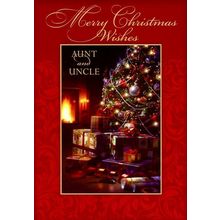 Merry Christmas Wishes Aunt & Uncle - Christmas Greeting Card - 21124