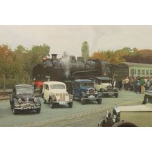 French Retro Train Rambouillet 230 G 353 Passenger Boarding Postcard