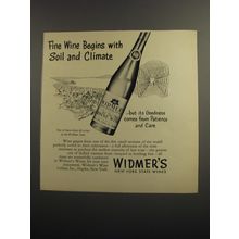 1952 Widmer's Rhine Wine Ad - Fine wine begins with soil and climate