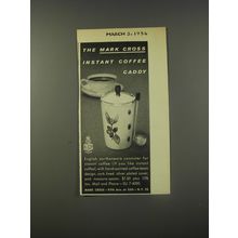 1956 Mark Cross Instant Coffee Caddy Advertisement