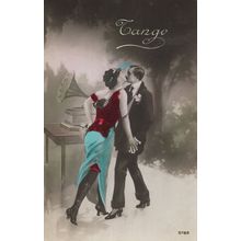 Italian Old HMV Record LP Player Tango Real Photo Postcard