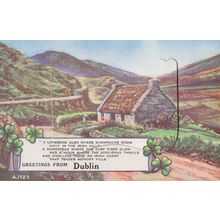 Dublin Mailing Novelty Antique Cottage Irish Fold Open Postcard