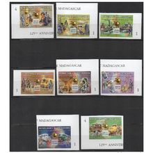 Madagascar 1999/2000 UPU Plane Avion Train TGV Space Cosmos Bateau IMPERF