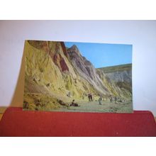 THE COLOURED CLIFFS, ALUM BAY, Isle of Wight used postcard by J Salmon =