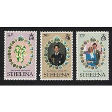 St. Helena Charles and Diana Royal Wedding 3v 1981 MNH SG#378-380 Sc#353-355