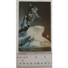 old postcard Leningrad, Statue of Peter I
