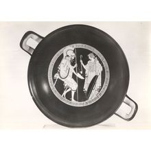 Attic Red Figured Kylix 480BC Warrior Roman Earthenware Postcard