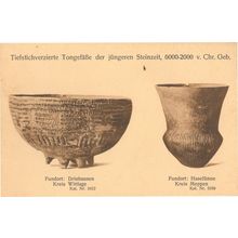 Prehistoric Earthenware Bowl Antique German Hannover Museum Postcard