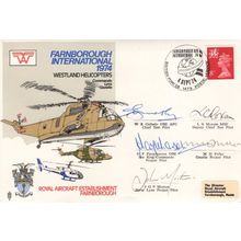 Westland Helicopters 5x Autographs RAF Farnborough Air Display Hand Signed 1974