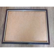 Vintage Picture Frame Wooden Gold Trim 11 x 14” Traditional Dark Wood Unglazed